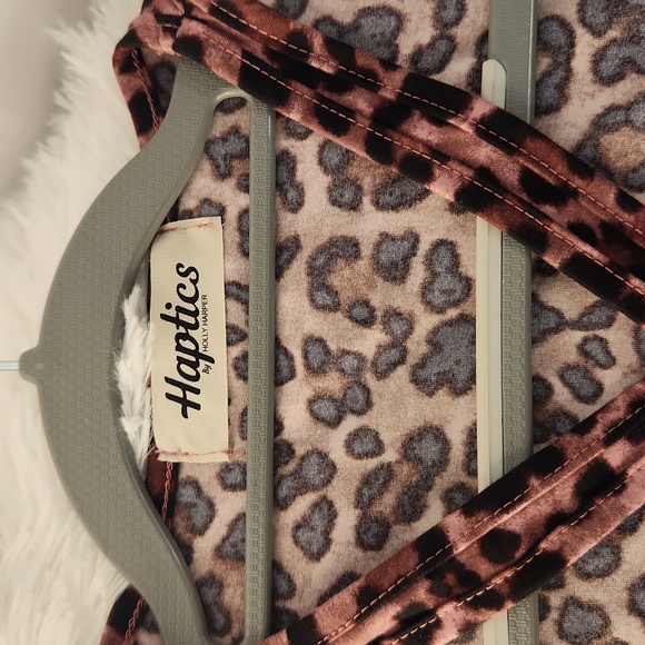 HAPTICS Leopard Print Black and Purple Top - Picture 7 of 8